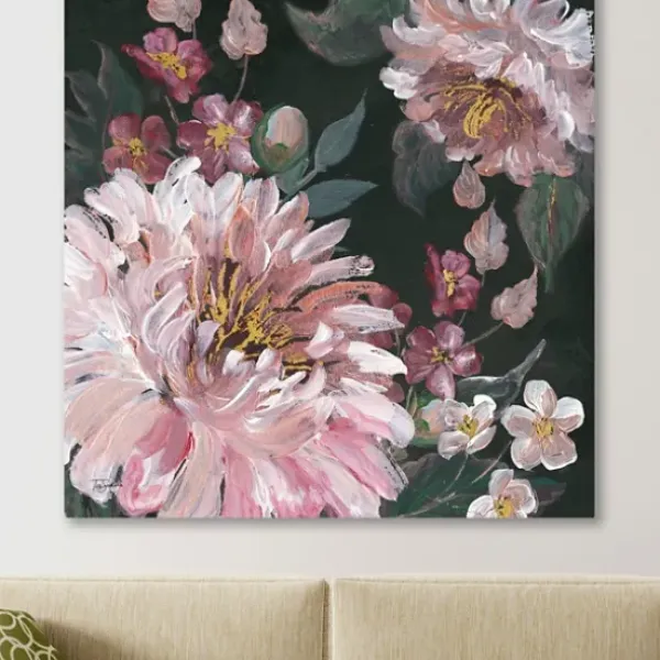 Canvas Art-Kirkland's Home Romantic Moody Roses Giclee Canvas Art Print Black/Pink