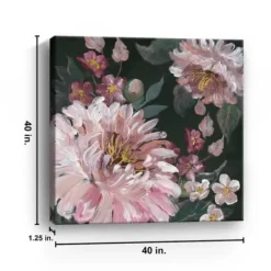 Canvas Art-Kirkland's Home Romantic Moody Roses Giclee Canvas Art Print Black/Pink