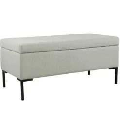 Benches & Ottomans-Kirkland's Home Ronaldo Woven Storage Bench Gray