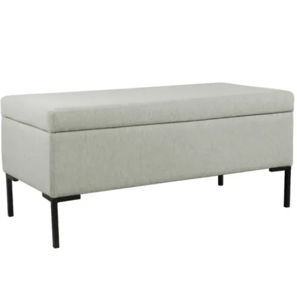 Benches & Ottomans-Kirkland's Home Ronaldo Woven Storage Bench Gray