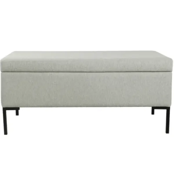 Benches & Ottomans-Kirkland's Home Ronaldo Woven Storage Bench Gray