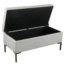 Benches & Ottomans-Kirkland's Home Ronaldo Woven Storage Bench Gray