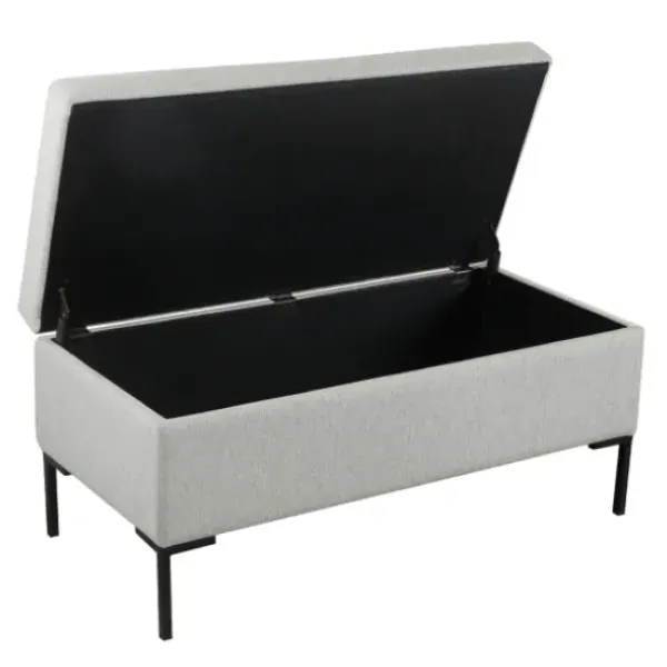 Benches & Ottomans-Kirkland's Home Ronaldo Woven Storage Bench Gray