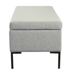 Benches & Ottomans-Kirkland's Home Ronaldo Woven Storage Bench Gray