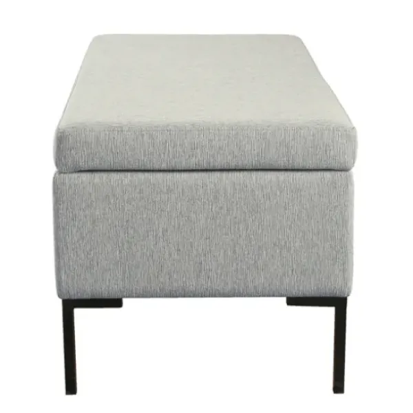 Benches & Ottomans-Kirkland's Home Ronaldo Woven Storage Bench Gray
