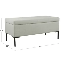 Benches & Ottomans-Kirkland's Home Ronaldo Woven Storage Bench Gray