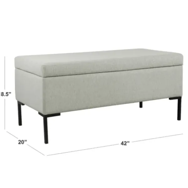 Benches & Ottomans-Kirkland's Home Ronaldo Woven Storage Bench Gray
