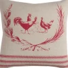 Pillows-Kirkland's Home Rooster Cotton Pillow Red