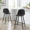 Bar Stools & Counter Height Stools-Kirkland's Home Rorke Vegan Leather Counter Stools, Set Of 2 Black