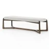 Benches & Ottomans-Kirkland's Home Roscoe Brunswick Pebble Upholstered Bench Gray