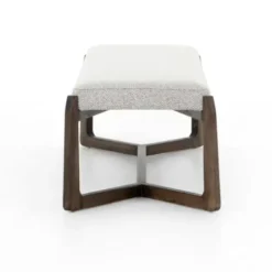 Benches & Ottomans-Kirkland's Home Roscoe Brunswick Pebble Upholstered Bench Gray
