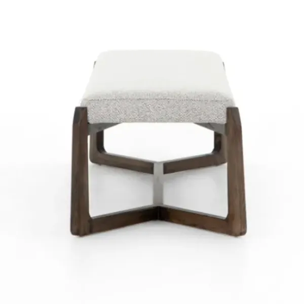 Benches & Ottomans-Kirkland's Home Roscoe Brunswick Pebble Upholstered Bench Gray