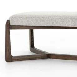 Benches & Ottomans-Kirkland's Home Roscoe Brunswick Pebble Upholstered Bench Gray