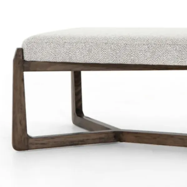 Benches & Ottomans-Kirkland's Home Roscoe Brunswick Pebble Upholstered Bench Gray