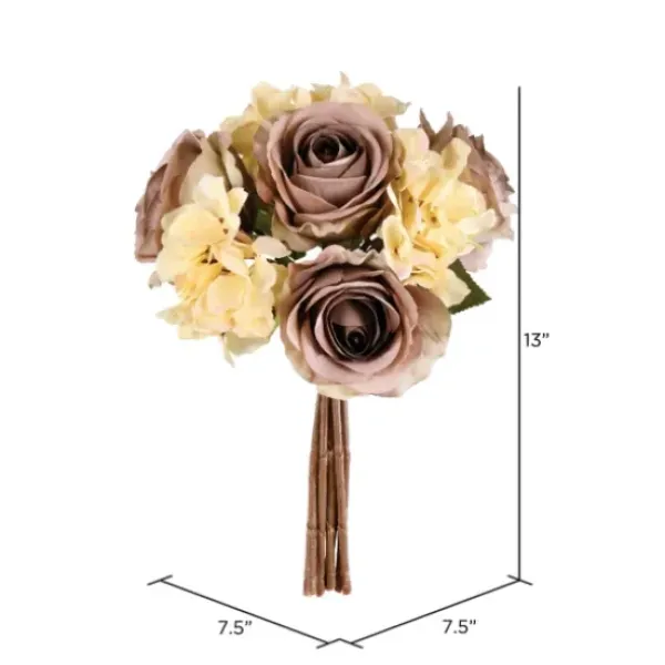 Stems & Bouquets-Kirkland's Home Rose And Hydrangea Bouquets, Set Of 2 Ivory