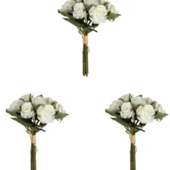 Stems & Bouquets-Kirkland's Home Roses Bundle Bouquets, Set Of 3 White