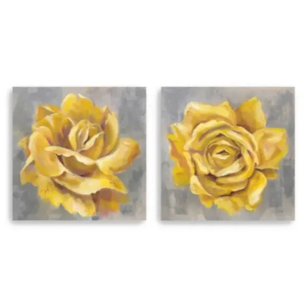 Canvas Art-Kirkland's Home Roses Giclee Canvas Art Prints, Set Of 2 Yellow