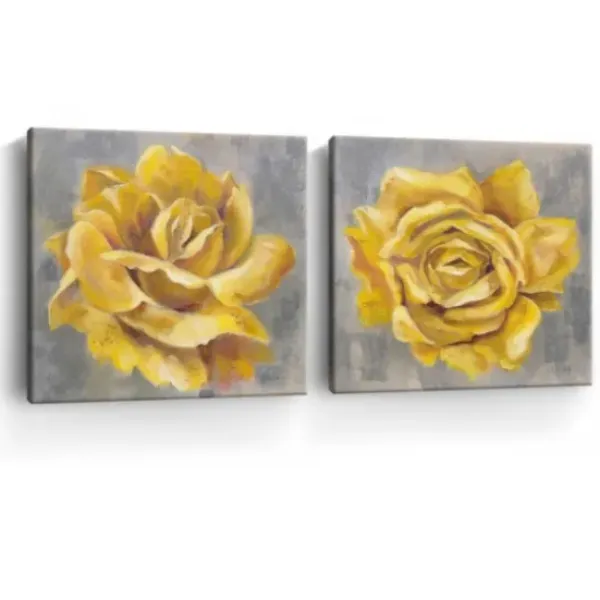 Canvas Art-Kirkland's Home Roses Giclee Canvas Art Prints, Set Of 2 Yellow