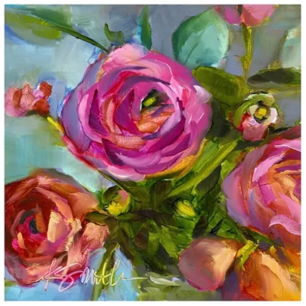 Canvas Art-Kirkland's Home Roses Still Life Iii Canvas Art Print Purple/Red/Multi