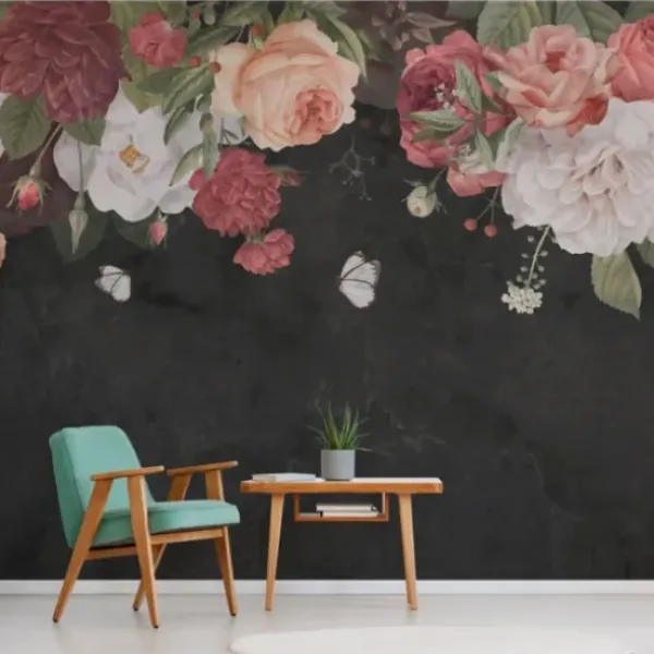 Wall Murals & Wall Decals-Kirkland's Home Rosy Skies Peel And Stick Wall Mural Pink/Black