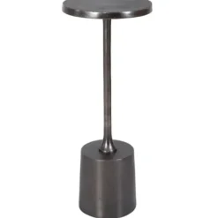 Accent & End Tables-Kirkland's Home Round Antique Nickel Accent Table Silver