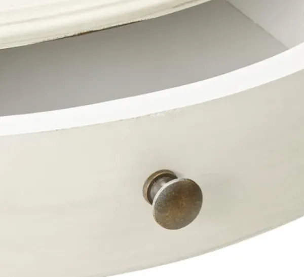 Accent & End Tables-Kirkland's Home Round Antique Pedestal Accent Table White