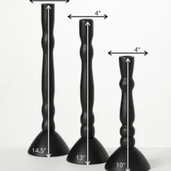 Candle Holders-Kirkland's Home Round Base Taper Candle Holders, Set Of 3 Black