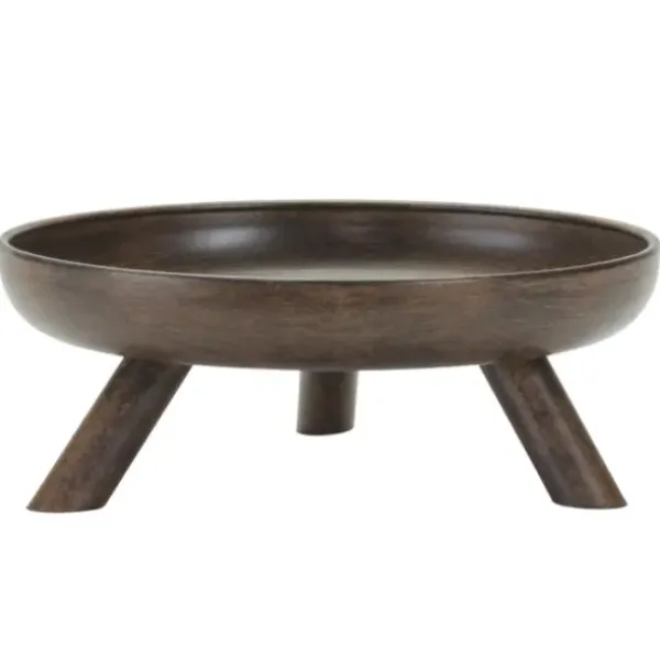 Decorative Trays-Kirkland's Home Round Beaded Wood Decorative Tray Brown