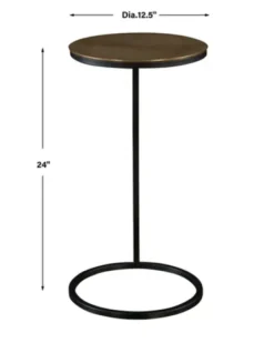 Accent & End Tables-Kirkland's Home Round Black And Gold Metal C-Table Black/Gold