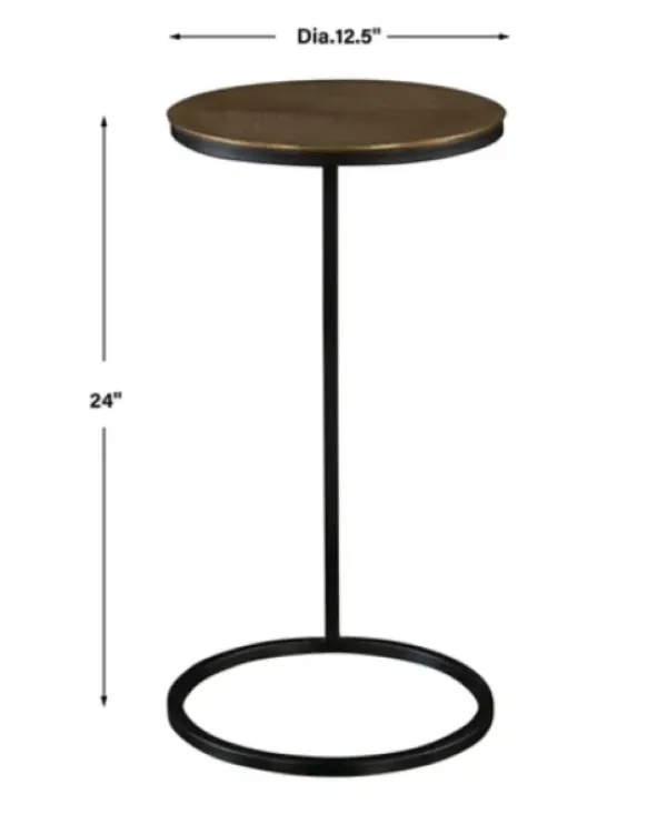 Accent & End Tables-Kirkland's Home Round Black And Gold Metal C-Table Black/Gold