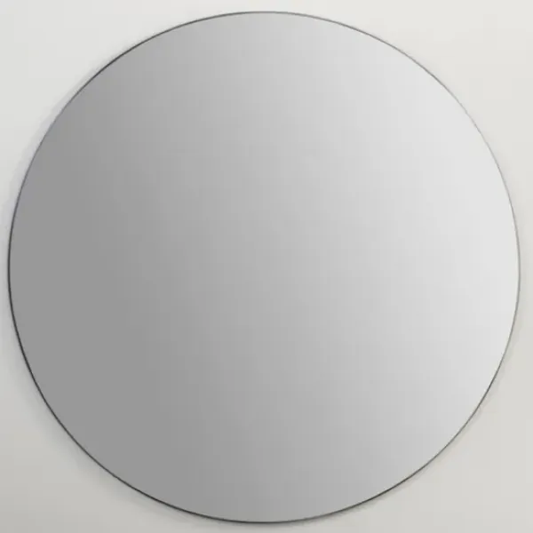 Framed Mirrors-Kirkland's Home Round Black Linear Wall Mirror