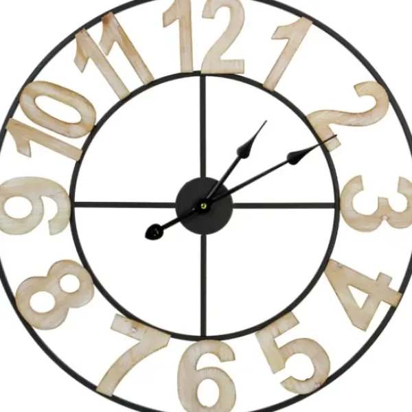 Clocks-Kirkland's Home Round Black Metal Open Face Wall Clock