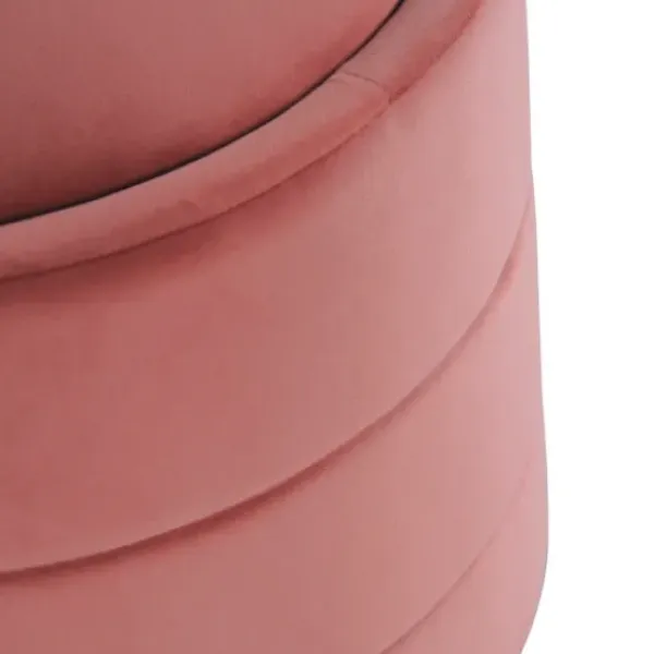 Benches & Ottomans-Kirkland's Home Round Blush Velvet Storage Ottoman Pink