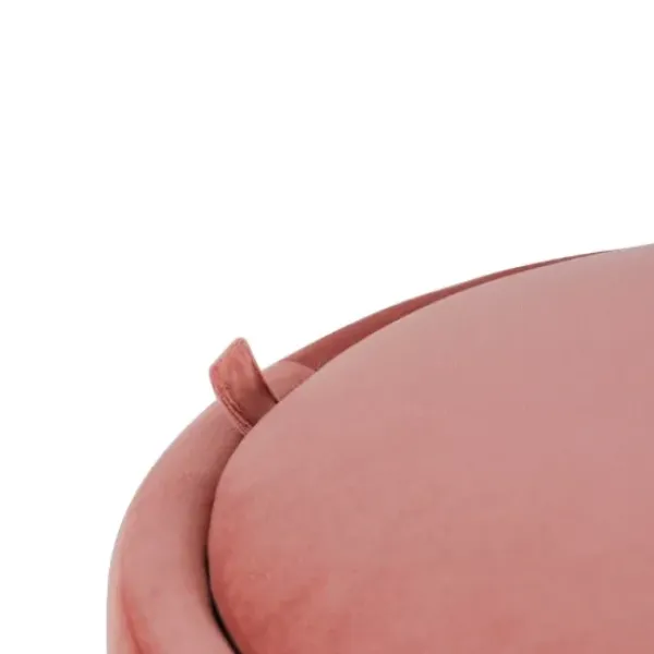 Benches & Ottomans-Kirkland's Home Round Blush Velvet Storage Ottoman Pink