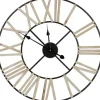 Clocks-Kirkland's Home Round Carved Block Open Face Wall Clock