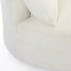 Accent Chairs-Kirkland's Home Round Cream Boucle Swivel Accent Chair Ivory