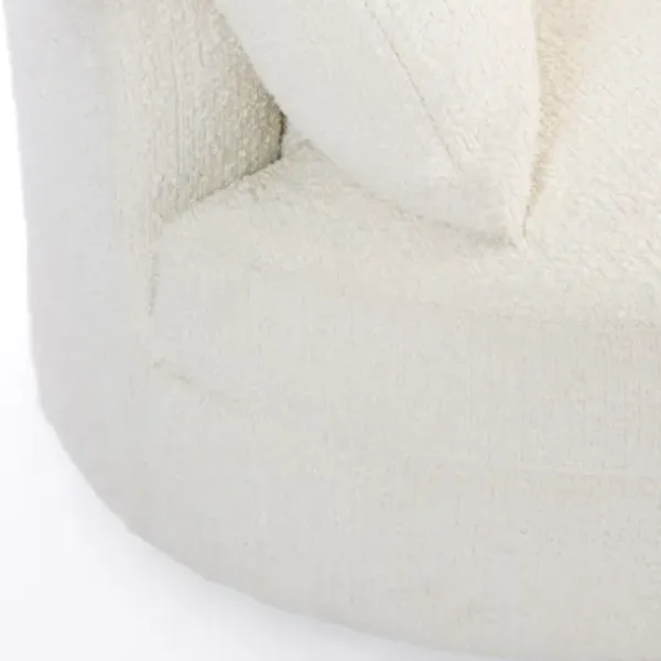Accent Chairs-Kirkland's Home Round Cream Boucle Swivel Accent Chair Ivory