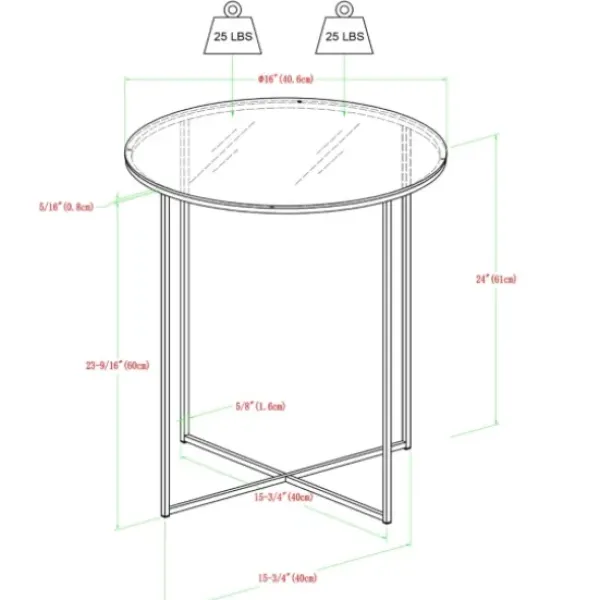 Accent & End Tables-Kirkland's Home Round Gold Metal And Glass Side Table Gold/White