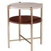 Accent & End Tables-Kirkland's Home Round Gold 2-Tier Accent Table White