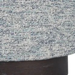 Benches & Ottomans-Kirkland's Home Round Gray & Blue Upholstered Ottoman Gray/Blue