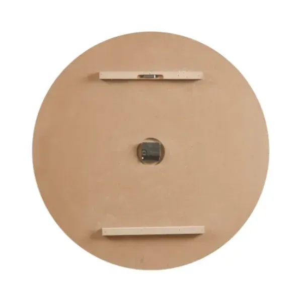 Clocks-Kirkland's Home Round Gray And Natural Wooden Wall Clock