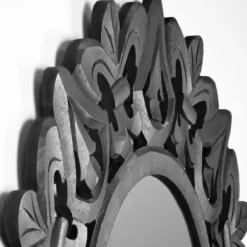 Decorative Mirrors-Kirkland's Home Round Hand Carved Mandala Medallion Mirror