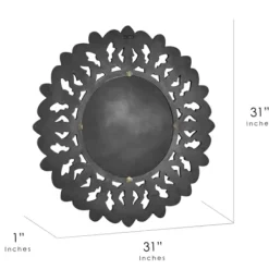 Decorative Mirrors-Kirkland's Home Round Hand Carved Mandala Medallion Mirror