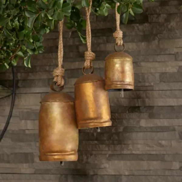 Decorative Accents-Kirkland's Home Round Iron Hanging Bells, Set Of 3 Black