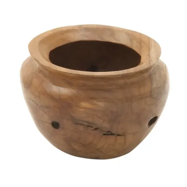 Decorative Bowls & Jars-Kirkland's Home Round Jar With Mango Wood Lid Silver