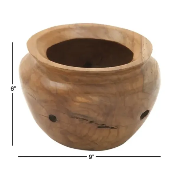 Decorative Bowls & Jars-Kirkland's Home Round Jar With Mango Wood Lid Silver