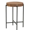 Accent & End Tables-Kirkland's Home Round Light Wood X Base Accent Table Brown