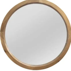 Framed Mirrors-Kirkland's Home Round Maddie Wood Mirror, 20 In.