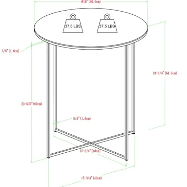 Accent & End Tables-Kirkland's Home Round Marble And Gold Accent Table White