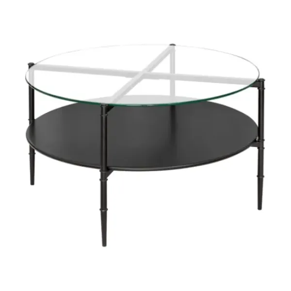 Coffee Tables-Kirkland's Home Round Martha Stewart Coffee Table Black